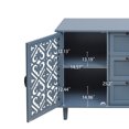 thumbnail image 3 of Buffet Cabinet With Metal Handles, 3 Drawers, 2 Doors Pantry Cabinets, Pattern Carving Storage Cabinet For Kitchen, Bedroom, Living Room 47.24x15.75x31.5in, 3 of 12