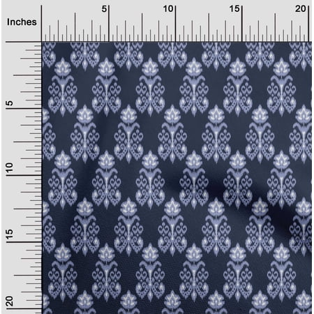 oneOone Polyester Lycra Fabric Floral Ikat Print Fabric By The Yard 56 Inch Wide