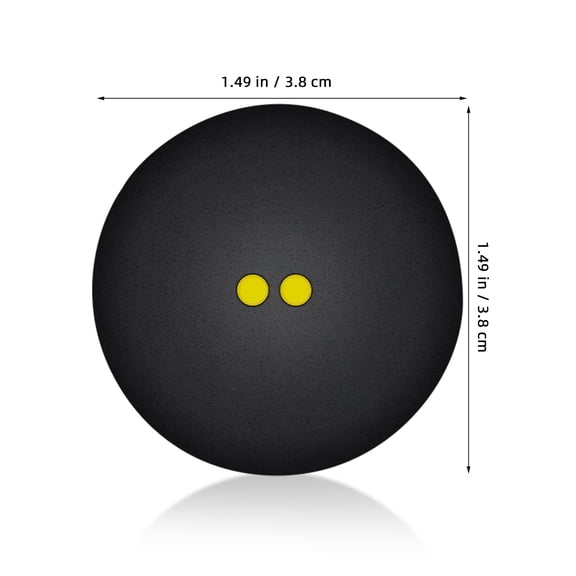 Luxshiny 3Pcs Black Rubber Squash Balls Double Yellow Dot for Beginner Practice and Training