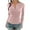 Pink, variant on Womens Tops Long Sleeved Round Neck Solid Color Button Up Shirt Navy M,Blouse for Women