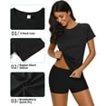thumbnail image 3 of Women's Solid Color UPF 50+ Rash Guard Raglan Short Sleeve Swimwear Shirt Quick Dry Tops, 3 of 6