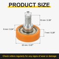 thumbnail image 2 of 6 PCS Drawer Rollers 6x22mm Nylon Bearing Roller Replacement Wheels, Orange, 2 of 6