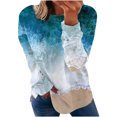 thumbnail image 2 of Puntoco Mujer Impreso Cuello Redondo Manga Larga Top Jersey Suelto Suéter Manga Larga Cuello Redondo Top/Camisa Puntoco Puntoco-845, 2 of 6
