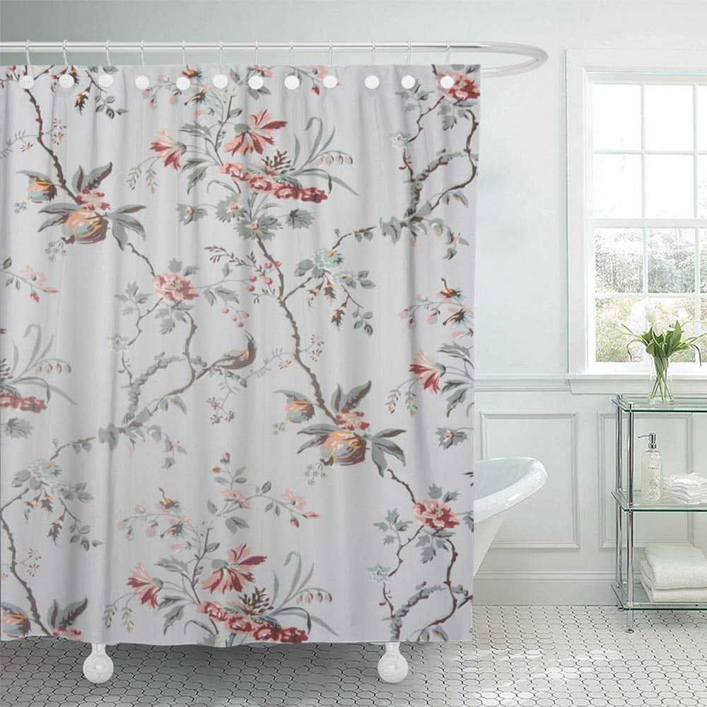 PKNMT Gray Flower Vintage Floral Pattern 18Th Century Orange Painting