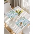 thumbnail image 5 of Daisy Spring Floral Placemats Set of 12, Eucalyptus Leaves Watercolor Wooden Placemats for Dining Table, Place Mats for Kitchen Tabletop, Waterproof Wipeable Dining Table Mats Set, 5 of 9
