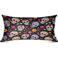 thumbnail image 2 of Coolnut Skull and Flowers Body Pillow Cover with Zipper, Soft and Cozy Fuzzy Fleece Body Pillow Case Cover 21 x 54 in, Plush Long Body Pillow Pillowcase for Fall and Winter Home Decor Gifts, 2 of 7