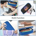 thumbnail image 7 of TEQUAN Large Capacity Pencil Case, Sunset Beach Coconut Trees Pattern Pencil Pouch 2 Compartments Pencil Bag (Blue), 7 of 7