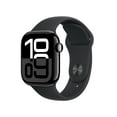 thumbnail image 1 of Apple Watch Series 10 GPS 42mm Jet Black Aluminum Case with Black Sport Band - S/M, 1 of 9