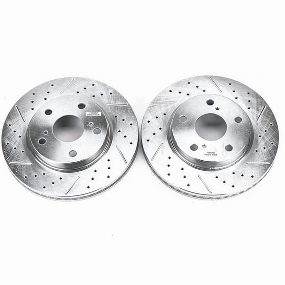 Power Stop Front Pair of Drilled and Slotted Brake Rotors JBR1303XPR