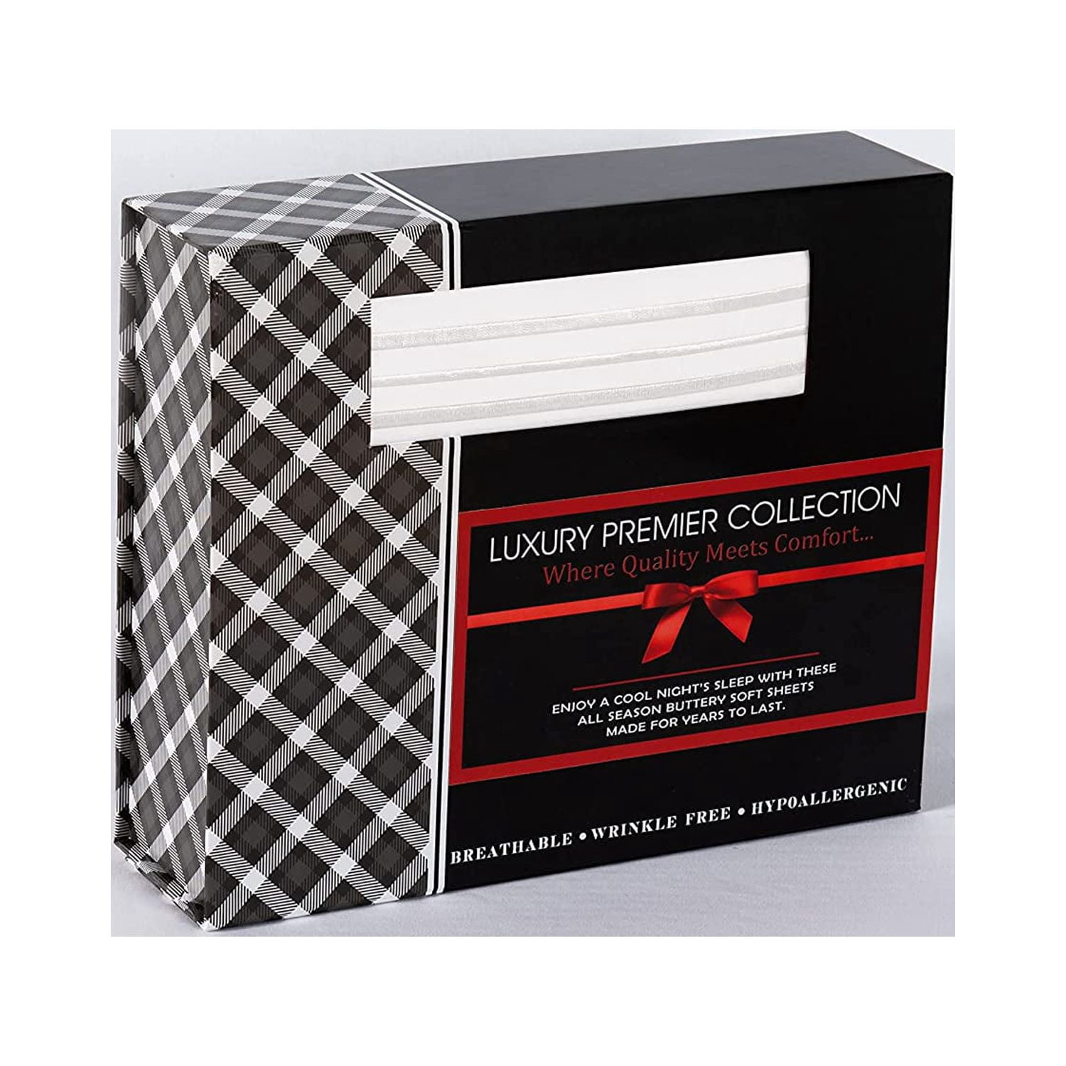 Elegant Comfort 6 Piece Bed Sheets Polyester Full White 1500 Thread Count