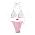 thumbnail image 4 of TODOZO Swim Suits for Women 2025 Bikini Sets for Women Bathing Suit for Women Bikini 2025 New Triangle Bikini Sets Women's Super Bikini Three Point Swimsuit Cherry Strap High End Resort Wear Pink L, 4 of 4