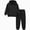 T007-Black, variant on Zuwimk Boy Girl Outfits Long Sleeve Hoodie and Jean Pants Sets Fall Winter Clothing Set(T007-Black)
