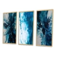 thumbnail image 3 of Designart "Aqueous Whimsy in Teal and Black II" Abstract Framed Wall Art Set Of 3 - Teal Abstract Frame Gallery Set For Office Decor, 3 of 6