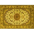 thumbnail image 1 of Ahgly Company Machine Washable Indoor Rectangle Medallion Yellow Traditional Area Rugs, 2' x 4', 1 of 4