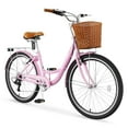 thumbnail image 6 of 24 inch 7 Speed Bicycle for Women, Cruiser Bike for Women with Basket & Lock, Commuter Bicycle Lightweight City Bikes for Adults, Shoping and Exercise, 6 of 11