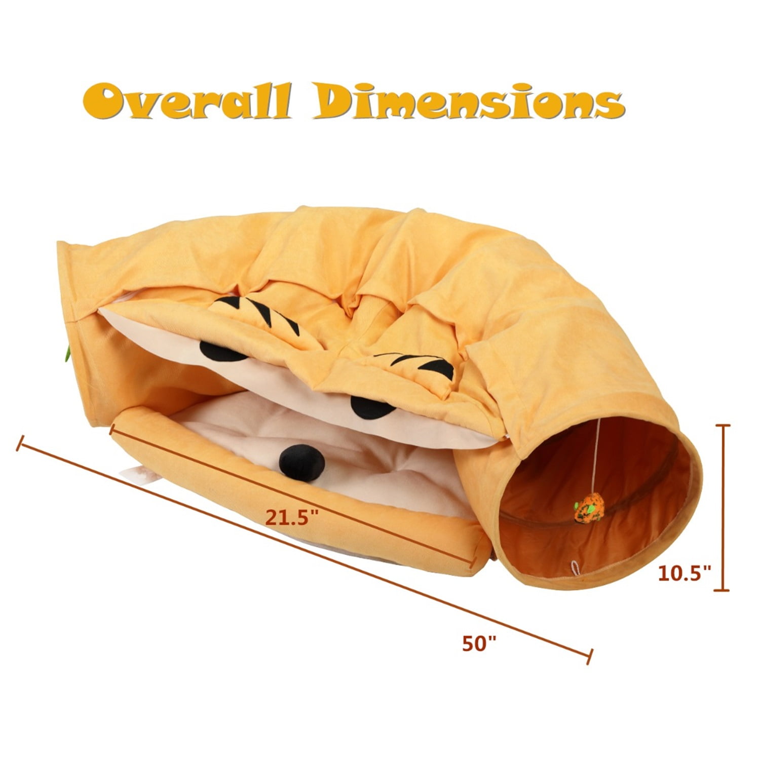 Pefilos 2-in-1 Large Cat Tunnel Bed for Indoor, Cat Tube with Collapsible Washable Cat Bed, Cat Toys for Small Medium Kitty City, Yellow Pefilos 2-in-1 Large Cat Tunnel Bed for Indoor, Cat Tube with Collapsible Washable Cat Bed, Cat Toys for Small Medium Kitty City, Yellow