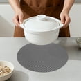 thumbnail image 4 of Round Placemats Set of 6 Plastic Placemats for Dining Table Decor Indoor Outdoor Washable Kitchen Table Mat Wipe Clean Dark Gray 15x15inch, 4 of 6