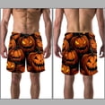 thumbnail image 3 of luoweisi Men's Beach Shorts Quick Dry Swim Trunks with Mesh Lining Halloween Pumpkin S, 3 of 5