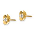 thumbnail image 2 of 14K Yellow Gold Earring Button Women'S Cubic Zirconia CZ Round 7 mm, 2 of 3