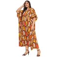 thumbnail image 4 of Gypsie Blu Brown Tribal Plus Size Polyester Long Kaftan Dresses for Women, 4 of 7