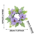 thumbnail image 4 of Candle Rings Wreaths 1-4PC, Artificial Hydrangea & Eucalyptus Wreath for Pillar Candle Holder, Small Boho Wreath for Wedding, Table, Home & Door Decoration, 4 of 5