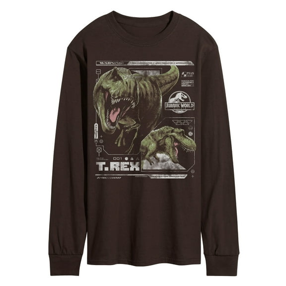 Jurassic World: Rebirth - T-Rex Digital Profile - Men's Long Sleeve Graphic T-Shirt