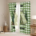 thumbnail image 3 of Erosebridal Happy Camping Black Out Curtains,Green Geometric Plaid Curtains Pack of 2 (42x63 Each) For Boys Kids, 3 of 7