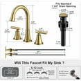 thumbnail image 3 of Bathroom Faucets for Sink 3 Hole,  Brushed Gold Bathroom Sink Faucet with Pop-up Drain and Supply Lines, Stainless Steel Lead-Free Widespread Faucet for Vanity RV, 2 Pack, 3 of 13