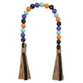 thumbnail image 4 of GOOHOCHY 1Pcs Multi Colored Wooden Beaded Garland for Home Decor with Tassel Shape Party Supply, 4 of 8