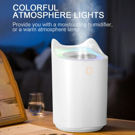 

3L Double Nozzle Humidifier Desk Humidifier Usb Large Capacity Bedroom Humidifier Household Travel Humidifier Mini Humidifier Mute Bedroom Humidifier For Bedroom Office Humidification