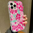 thumbnail image 4 of Funda de teléfono con diseño floral de verano en color rosa para iPhone 13, 11, 12, 14, 15, 16 Pro Max, XR, X, XS, 7, 8, 15 Plus, SE, transparente a prueba de golpes, 4 of 5