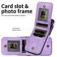 thumbnail image 3 of ELEHOLD Magnetic Wallet Case for iPhone 13 Pro, Built-in 360°Rotation Ring Stand,Slim Shockproof with Card Slot Retro PU Leather, Hybrid Rugged Drop Protective Cover, purple, 3 of 8