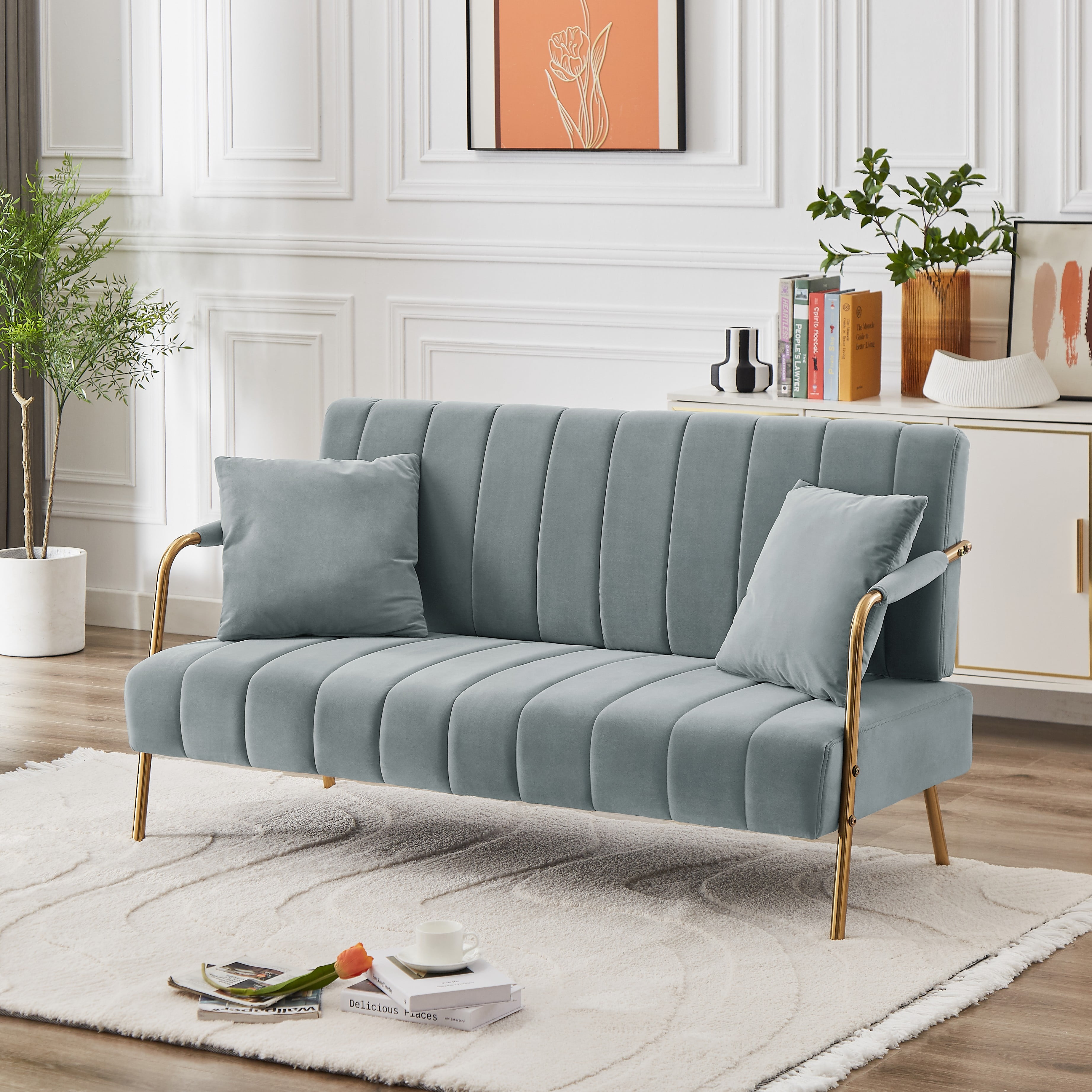Bianlte Velvet Loveseat Sofa Couch,Modern Comfortable Sofa Loveseat