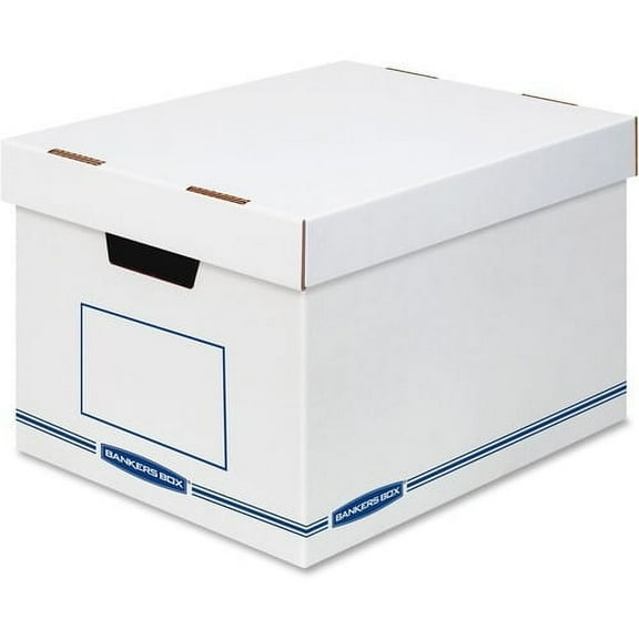 Bankers Box, FEL4662401, Organizers Storage Boxes, 12 / Carton, White,Blue
