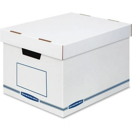 Bankers Box Organizers Storage Boxes External Dimensions: 12.8  Width x 16.5  Depth x 10.5  Height - Medium Duty - Single/Double Wall - Stackable - White  Blue - For Storage - Recycled - 12 / Carton