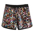 thumbnail image 5 of Endives Sequin Shorts for Women Sparkly High Waist Tie Up Elastic Shorts Club Party Wear Colorful, 5 of 5