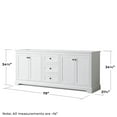 thumbnail image 4 of Wyndham Collection Wcv232380dcxsxxmxx Avery 80" Double Free Standing Vanity Cabinet Only -, 4 of 6