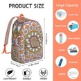 thumbnail image 5 of Floral Boho Mandala Print Laptop Backpack for Women Men, Lightweight Durable Bookbag for College School, Large Capacity Rucksack for Work Travel Gift, 5 of 5