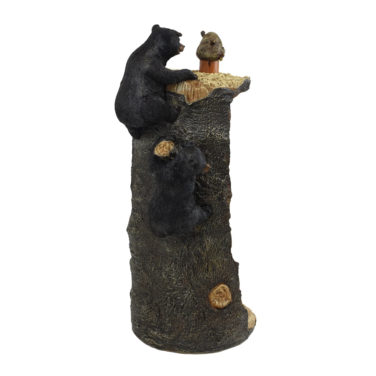 Black Bears Paper Towel Roll Holder Rustic Kitchen Countertop Storage Essentials Cabin Home Decor