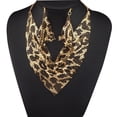thumbnail image 2 of Zeus 2Pcs/Set Women Triangular Scarf Sequins Charm Statement Bib Necklace Earrings, 2 of 7