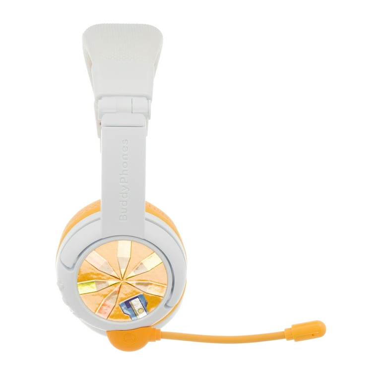 BuddyPhones School Wireless On Ear Bluetooth Foldable Kids Headphones with Detachable Boom Mic 3 Volume Limiting Settings Voice Enhance StudyMode