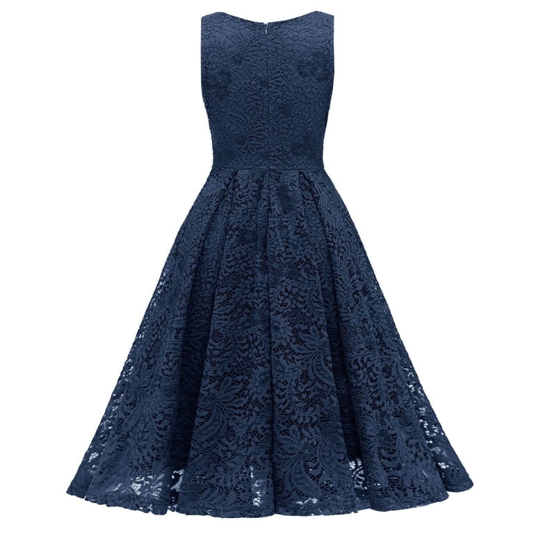 Dailytrove Women's Short Sleeve Lace Dress-Fit & Flare-Polyester Blend-for Wedding Guest/Party-Romantic Lace, Size: DT-Small Dailytrove Women's Short Sleeve Lace Dress-Fit & Flare-Polyester Blend-for Wedding Guest/Party-Romantic Lace, Size: DT-Small