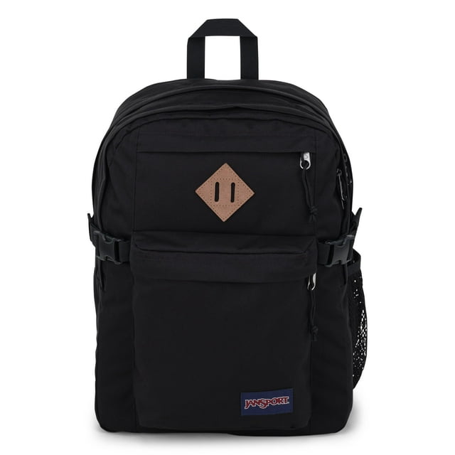 Mochila JanSport para viajes y trabajo en el campus principal con portátil de 15 pulgadas, negra