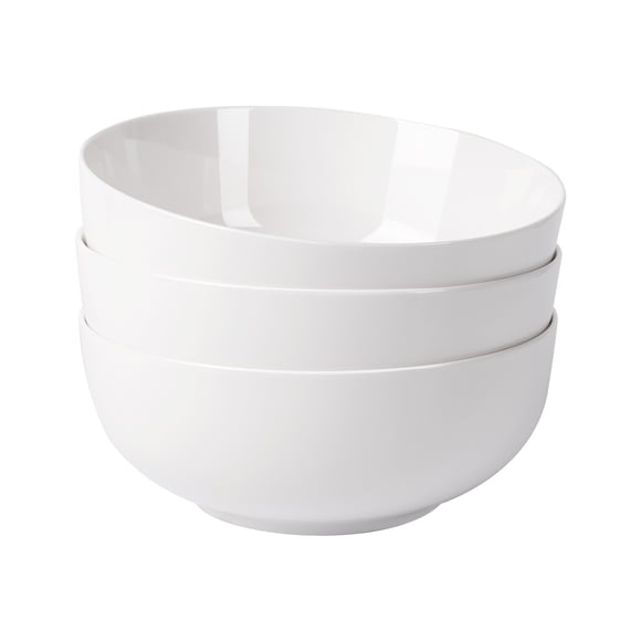 7" White Ceramic Bowls Set of 3, Oatmeal/Rice/Cereal Bowl, Kitchen Soup Bowls, Dessert Bowls, Fruit Bowl,Salad Bowl, Dishwasher & Microwave Safe