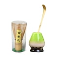 thumbnail image 2 of Japones Matcha Set Modern Tea Utensils Matcha Accessory Bamboo Matcha Batchis, Batcheador de cerámica y cuchara de bambú Verde brillante, 2 of 9