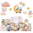 thumbnail image 1 of Un conjunto de pegatinas de pared de animales, pegatinas de pared para decoración de pared, pegatinas de pared de elefante, león, oso panda, cebra, tigre, koala, para baño, sala de estar, cocina, 1 of 5