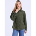 thumbnail image 4 of DARING DIVA Women's Oversized Button Down Corduroy Shirt Jacket XL Army green, 4 of 5