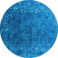 thumbnail image 1 of Ahgly Company Indoor Round Oriental Light Blue Industrial Area Rugs, 6' Round, 1 of 4