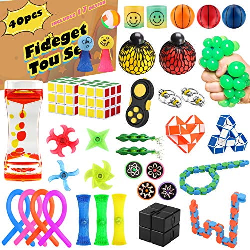 Oyrgcik 40 Pack Sensory Fidget Toys Set Stress Relief And Anti Anxiety Tools Bundle For Kids Adults Hand Toys For Birthday Party Favors Pinata Fillers Classroom Rewards Treasure Box Prizes Walmart Com