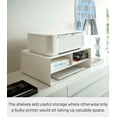 thumbnail image 4 of Yamazaki Home  Rolling Printer Stand, Steel, Holds 59.4 lbs, Minimal Assembly White, 4 of 8